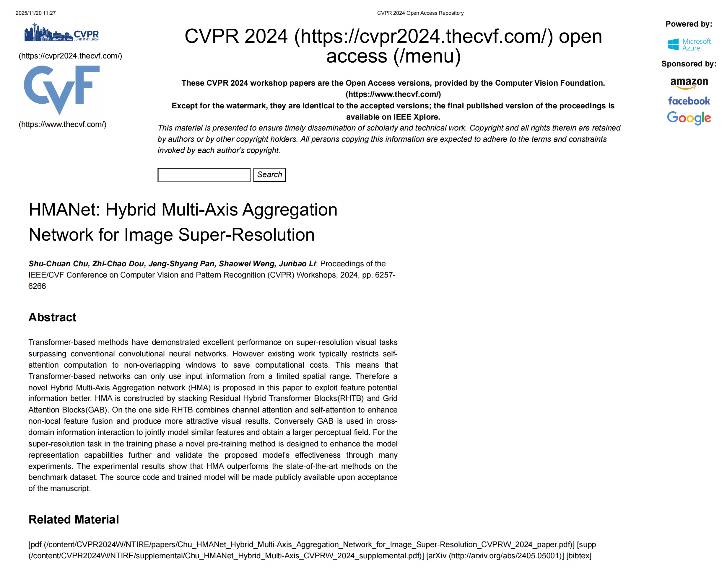 HMANet: Hybrid Multi-Axis Aggregation Network
